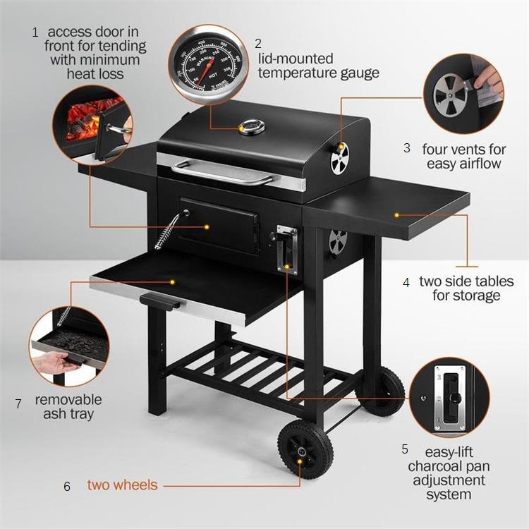 Outdoor charcoal grill