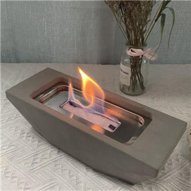 Boat Shape Concrete Tabletop Fire Pit