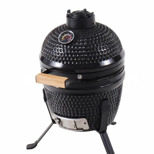 Outdoor Ceramic Charcoal Bbq Three-In-One Smoker 13-inch