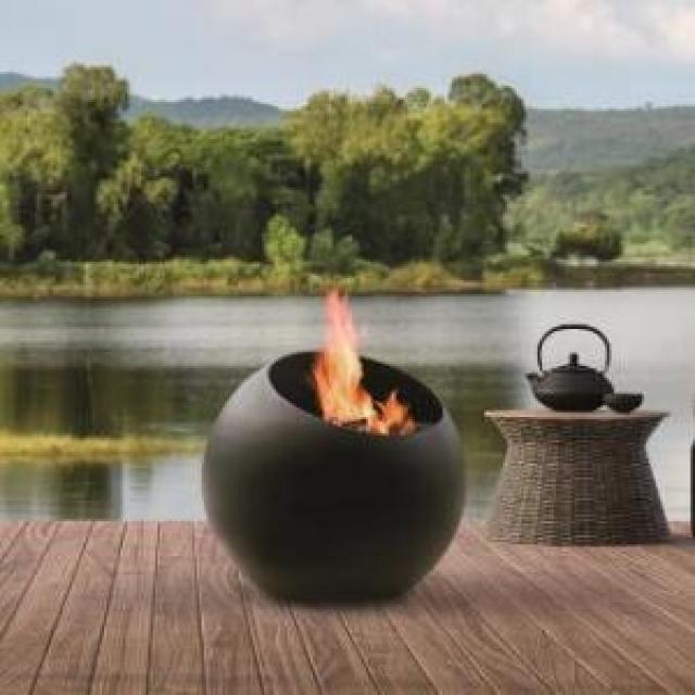 Outdoor Wood-Burning Fire Pit Ball 