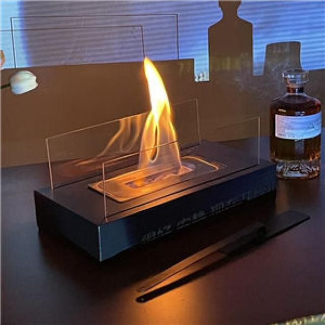 Rectangular tabletop ethanol fireplace