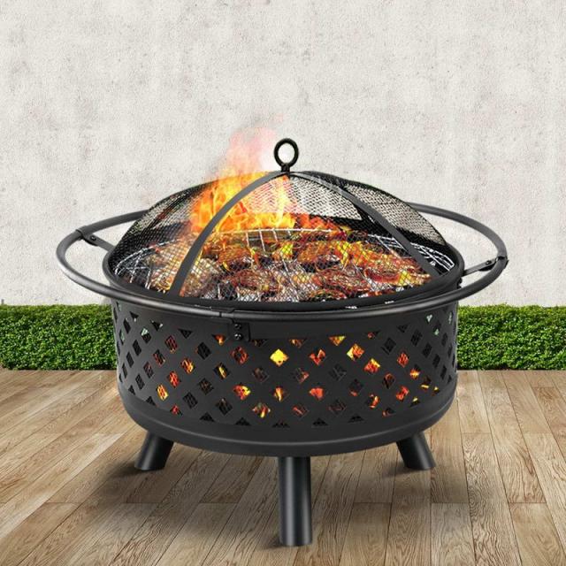 Round Charcoal Fire Pit BBQ 