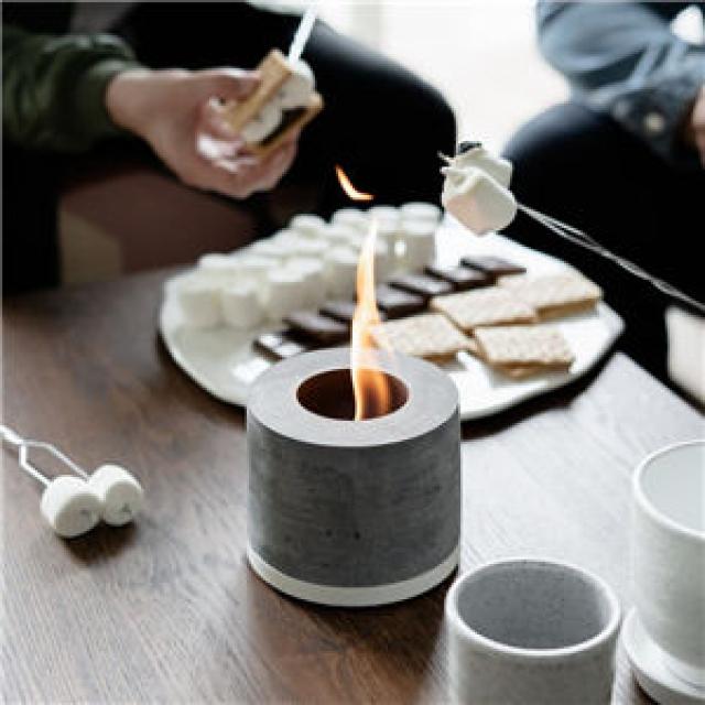 Round Mini Fire Flame Box Fireplace