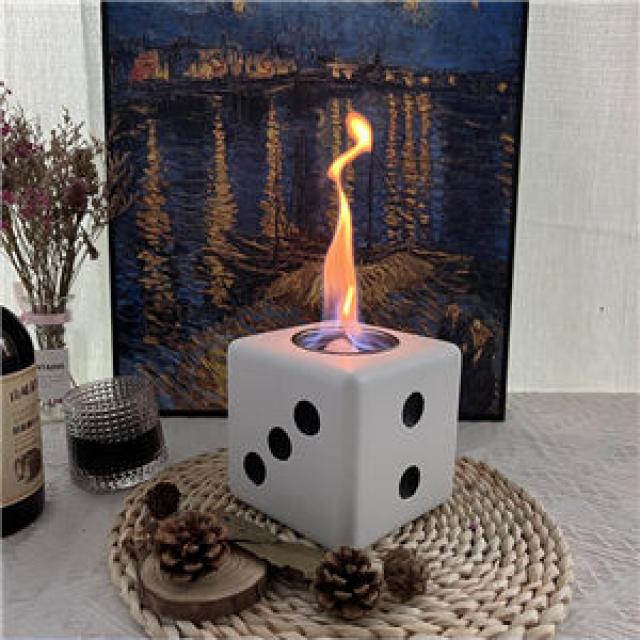 Square Dice Design Tabletop Fire Bowl