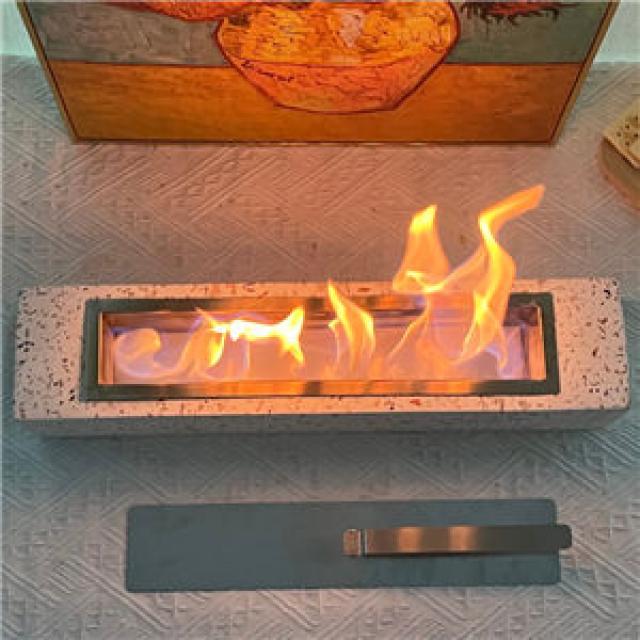 Table Top Concrete Rectangular Fireplace