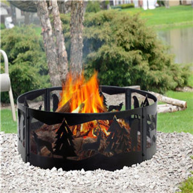 Wilderness wood burning fire pit ring