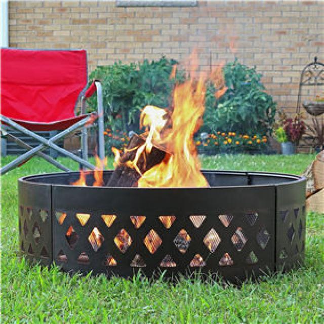 Wood Burning Fire Pit Ring Black